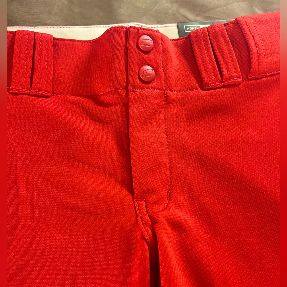 Red Athletic Softball Pants - Picture 2 of 6
